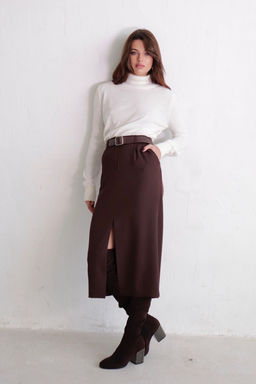 10961 Юбка миди-макси кофейная - Martichelli фото 8