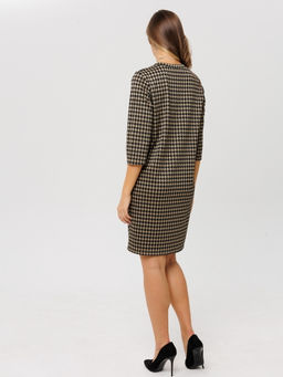 Платье женское П-176 (жаккард принт) Тёмно-серая ёлочка