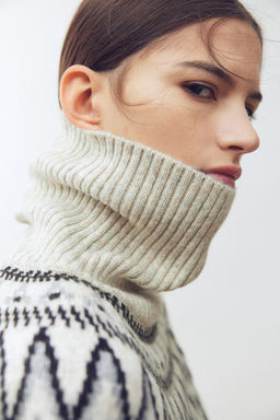 Jacquard-knit polo-neck jumper - H&m фото 5