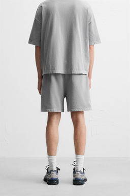 WASHED RELAXED FIT JOGGER BERMUDA SHORTS - Zara фото 32