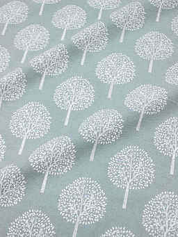 Теплый хлопок Белые деревья на св.винтажной мяте, ш.1.45м, хлопок-100%, 150гр/м.кв