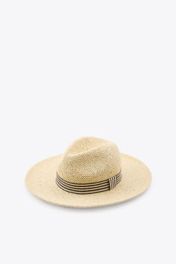WOVEN HAT WITH STRIPED BAND - Zara фото 7