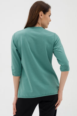Кофта женская из коттон фита Анфиса мята макси - Амадэль фото 3