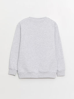 Rahat Kal?p Bisiklet Yaka Bask?l? Erkek ?ocuk Sweatshirt - Waikiki фото 3