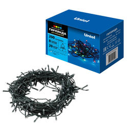 ULD-S2000-200/DGA MULTI IP20 Гирлянда светодиодная, 20м. 200 светодиодов. Разноцветный свет. Провод зеленый. ТМ Uniel - Volpe фото 16