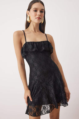 Beyaz Godeli Astarl? Ask?l? Mini S?k Elbise TPRSS25EL00307 - Trendyolmilla фото 6