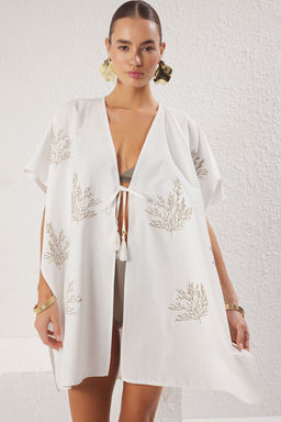 Siyah Mini Dokuma Nak?sl? Plaj Kimono&Kaftan TBESS25KM00012 - Trendyolmilla фото 6