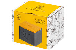 Емкость для хранения 1,5 л 14*11*11 см SALT с деревянной крышкой, темно-серая - Elan gallery фото 8