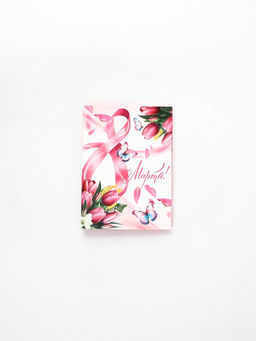 Цена за 2 шт. Набор, блок бумаги 30 л, ручка синяя паста 1.0 мм и 5 шт наклеек "С 8 Марта. Открытка"