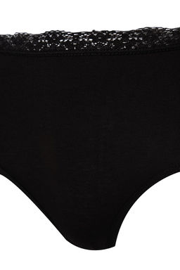 Trendyolmilla Siyah 3lu Pamuklu Dantelli Rahat Kal?p Hipster Orme Kulot THMAW24KU00009  фото 8