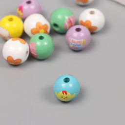 Бусины для творчества дерево Пасха, набор 10 шт., 1.6?1.6?1.6 см