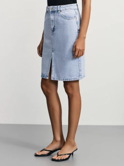 Джинсовая юбка миди с разрезом спереди / Zarina  фото 4