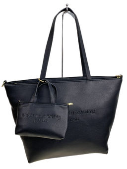 Женская сумка из искусственной кожи, цвет черный