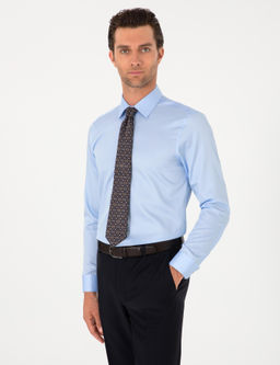 A__k Mavi Slim Fit %100 Pamuk Klasik G_mlek - Cacharel фото 3