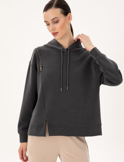 Antrasit Oversize Modal Kuma_ Sweatshirt - Pierre cardin фото 3