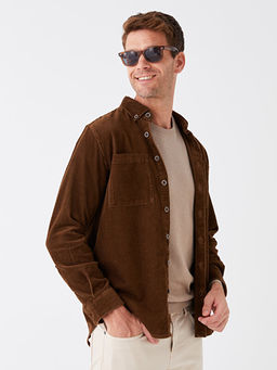 Regular Fit Uzun Kollu Kadife Erkek G?mlek