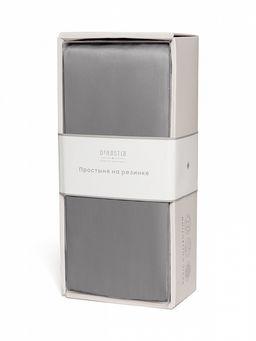 Проcтыня натяжная сатин 140x200+25 серый сатин - Denastia фото 4