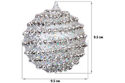 Набор 6 новогодних шаров 9,5*9,5 см Серебряный узор - Elan gallery фото 8