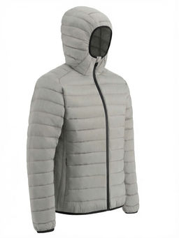 Куртка мужская стёганая с капюшоном с графеновой подкладкой бежевого цвета 9625_1B - Valianly фото 7