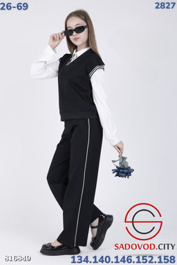 Костюм школьный для девочки состоит из жилетки и брюк - Bruno фото 2