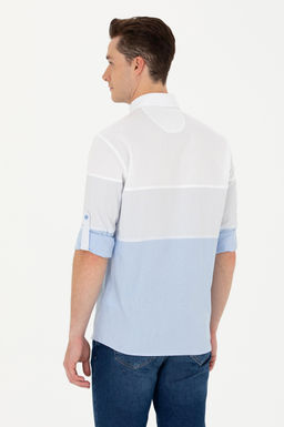 Мужская синяя рубашка с длинным рукавом - U.s. polo assn фото 5