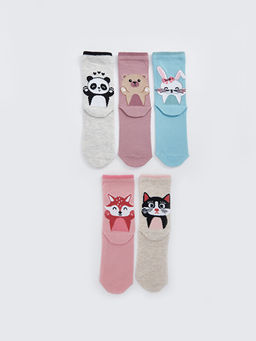 Desenli K?z ?ocuk Soket ?orap 5li - Waikiki фото 3