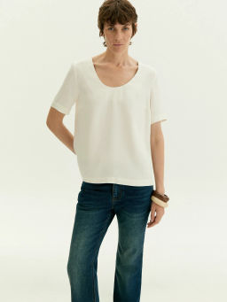 Блузка из 100% вискозы с вырезом, B3240/joel - Emka фото 2