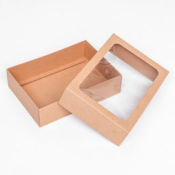 Цена за 5 шт. Коробка складная, крышка-дно, с окном, крафт, 25 х 18 х 6,5 см, - UPAK LAND фото 4