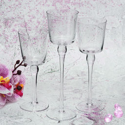 Подсвечники в наборе 3шт "Crystal" 7,5*20,23,26см