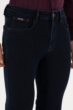 Erkek Koyu Mavi Slim Fit Jean Pantolon