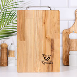 Доска разделочная Дарим Красиво «Прямоугольник», металлическая ручка, 29×20×1.8 см, дерево