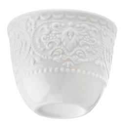 "Русь" Подставка под яйцо фарфоровая 90мл, д6,2х5,1см, белый, рельефный декор (Китай)