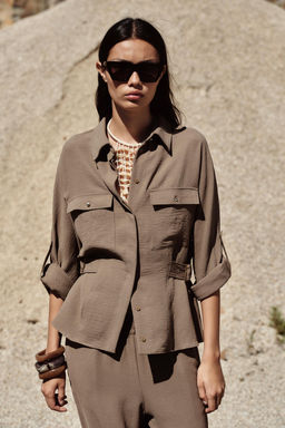 SAFARI SHIRT WITH SIDE BUCKLES - Zara фото 19