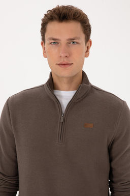 Erkek Regular Fit Yar_m Fermuarl_ Vizon Basic Sweatshirt - U.s. polo assn фото 2