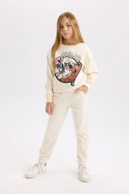 K?z Cocuk Beli Pacas? Lastikli Basic Duz Jogger Esofman Alt?