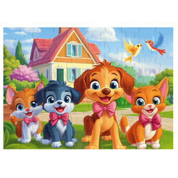 ФРЕЯ Пазл 80 элемент. PZL-80/13 Веселые пушистики