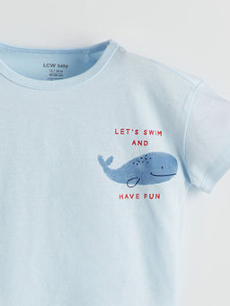 Bisiklet Yaka Bask?l? Erkek Bebek Ti??rt