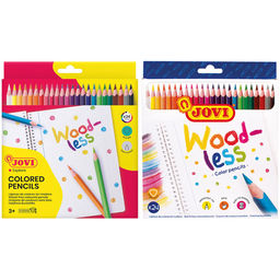 Карандаши JOVI пластиковые "Wood-less" 24цв., трехгранные (734/24)