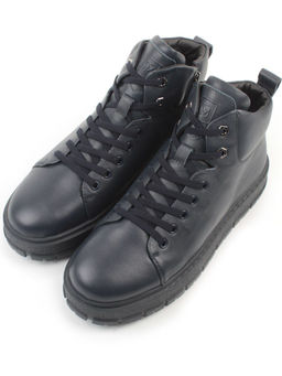 05-AW1010-2M DK. BLUE Ботинки зимние мужские (натуральная кожа, натуральный мех)