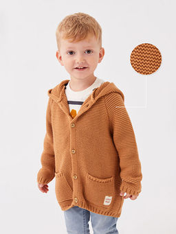 Kap??onlu Uzun Kollu Erkek Bebek Triko H?rka