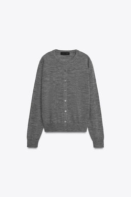 100% WOOL PLAIN KNIT CARDIGAN - Zara фото 5