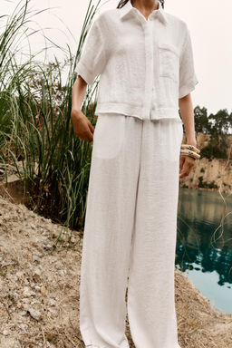 RUSTIC WIDE-LEG TROUSERS - Zara фото 9