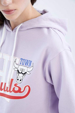 DeFactoFit Толстовка стандартного кроя с капюшоном NBA Chicago  фото 9