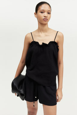 Top de tirantes espagueti con ribete de volante - H&m фото 3
