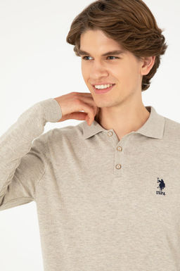 Erkek Slim Fit Polo Yaka Ta_ Melanj Basic Kazak