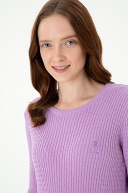 Женский сиреневый базовый свитер - U.s. polo assn фото 16
