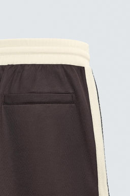 PANTAL?N JOGGER WIDE FIT BANDAS / Granate oscuro - Zara фото 9