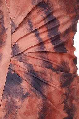 Bask??l? Vucuda Oturan Midi Tek Omuz Ayarlanabilir Ask?l? Orme Kalem Elbise TWOSS23EL01577