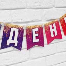 Гирлянда на ленте «С Днём рождения», 215 см