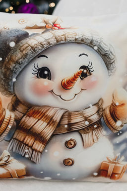 Наволочка декоративная новогодняя 2 шт 3D эффект велюр